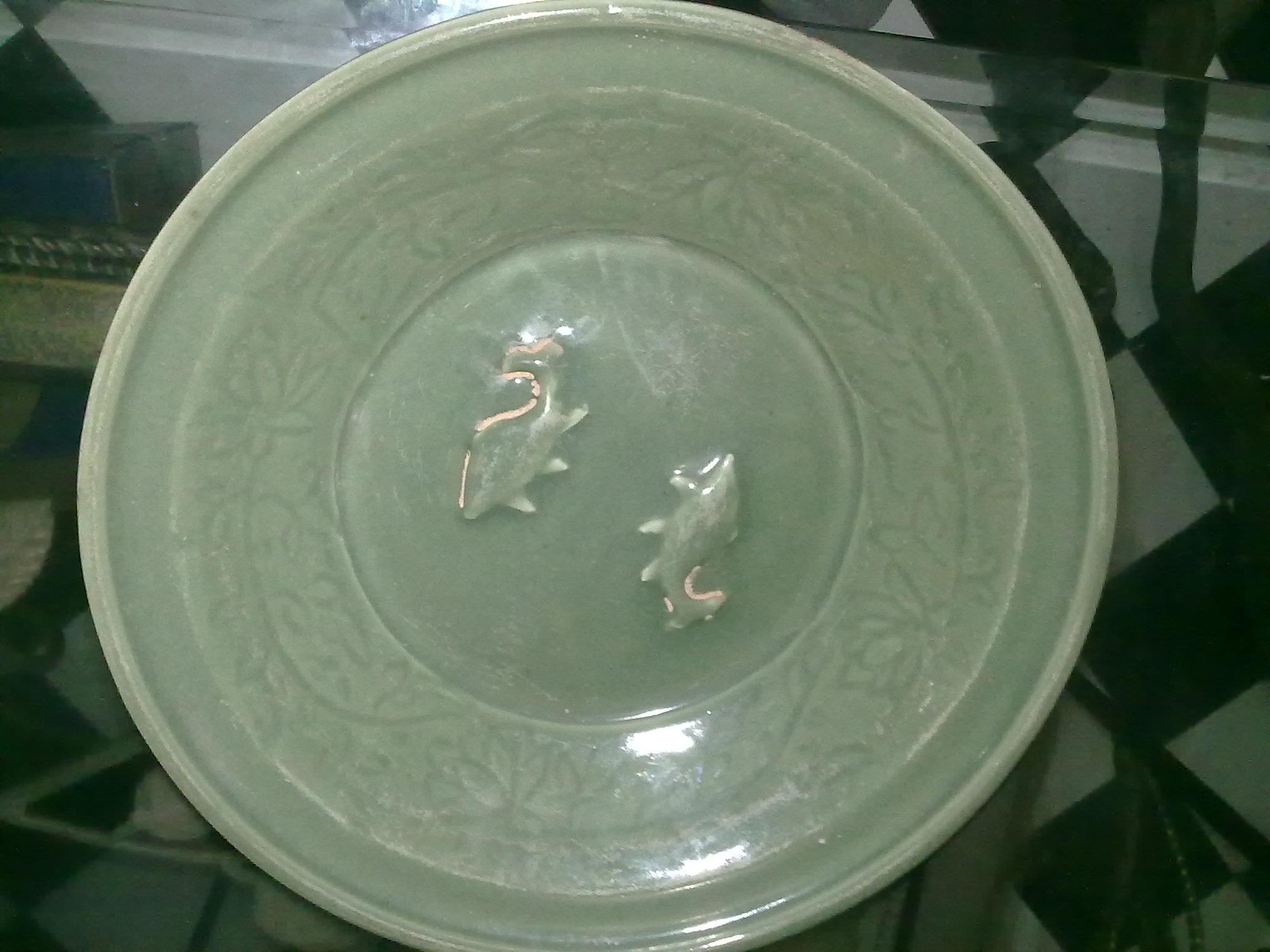 Jual piring  keramik  antik motif lumba lumba Harga  Murah 