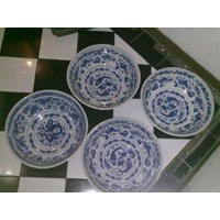 Jual mangkok antik keramik  putih motif  biru  Harga Murah 