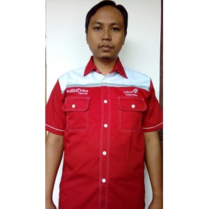 Jual Baju  Seragam  Kerja TELKOM  INDI HOME Merah Terbaru 