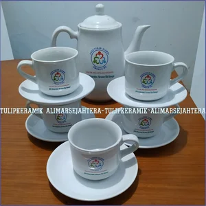 Coffee set keramik logo custom