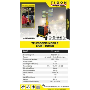 Telescopic Mobile Light Tower TIGON TLT - 44 LED Only