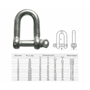 klem stainless shackle Dee