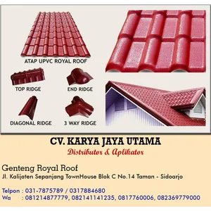 GENTENG WARNA MERAH DAN HIJAU  BAHAN UPVC MERK ROYALROOF