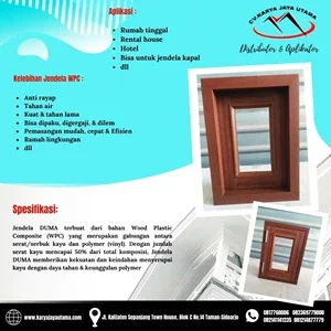 JENDELA KACA BENING FRAME BAHAN WPC