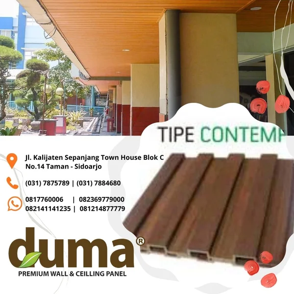 Plafon Kayu WPC merk DUMA Tipe Contempo fluted 18x25x200 