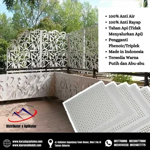 Plafon PVC board warna putih ketebalan 15 milimeter