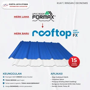 Atap uPVC Rooftop FX / Single Layer Roof / White and Blue Roof