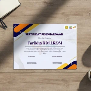 Jasa Cetak Kertas Sertifikat Penghargaan & Piagam Full Color