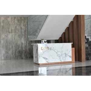 Dwi Prima Sentosa White Marble Office Reception Chairs And Tables