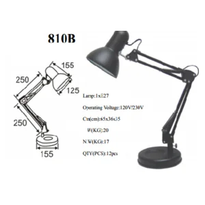 Lampu Baca Meja Belajar Arsitek 810B Aluminium