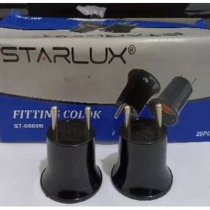 Fitting Lampu Colok E27 With 2Pin Plug Black STARLUX ST-6688B