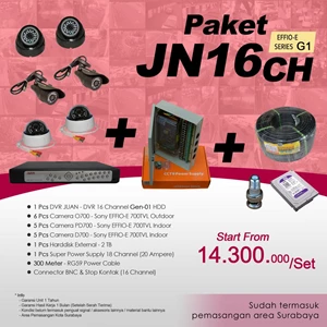 PAKET JN16CH DVR JUAN 16 Channel HDD EFFIO Gen-01  
