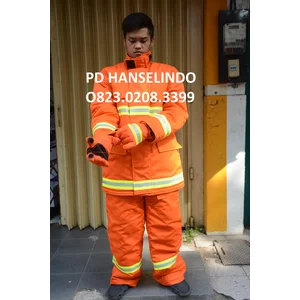 PAKAIAN SAFETY BAJU SERAGAM PEMADAM KEBARAKAN PMK NOMEX DUPONT ORANGE 4 5 OZ 