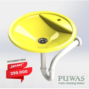 Wastafel Hand Washing Bowl Set Puwas Yellow Model