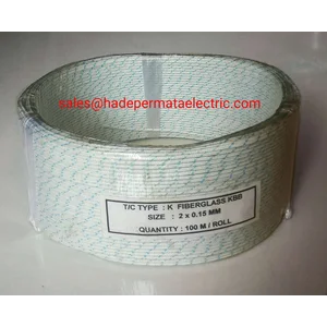 Kabel Thermocouple Type K Fiberglass KBB Size : 2x0.15mm