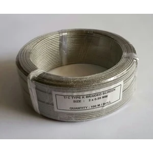 Kabel Thermocouple Type K Braided Screen Size : 2x0.55mm