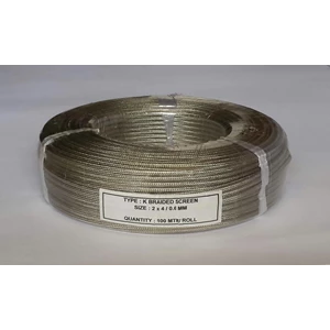 Kabel Thermocouple Type K Braided Screen Size : 2 X 4/0.6Mm