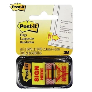 Kertas Memo & Sticky Notes Post-It Flags Sign Here 3M
