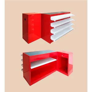 Meja Kasir Alfa Dengan Shelving Depan