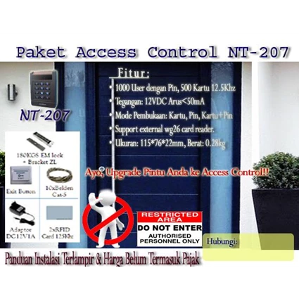 Dari Paket Sistem Akses Kontrol Pintu Nt-207 Standart 0