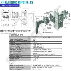 Fujidk Lock Out Relay Type Ba6-4A4b-Dc110-Lp-B Control Switch