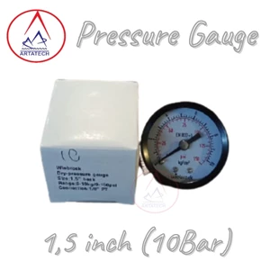 Pressure Gauge 1.5 inch - 10 Bar  Alat Ukur Tekanan Udara 