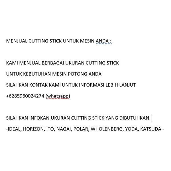 Men Sparepart Mesin Cetak - Cutting Stick 