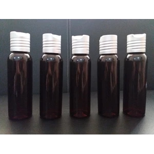 BR 100 ML PLASTIC BOTTLE of BROWN and SILVER QUALITY DISTOP