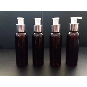 Br 100 Ml plastic bottle of Brown And Silver Quality Lotion Pump
