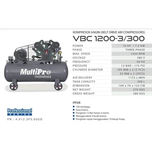 Multipro Kompresor Angin Industri VBC 1200-3/300