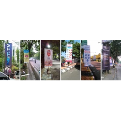 Pembuatan dan Pemasangan Vertical Banner Round Tag Umbul Umbul Semarang By Harapan Media Advertising