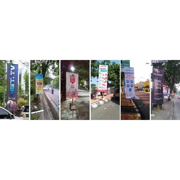 Pembuatan dan Pemasangan Vertical Banner Round Tag Umbul Umbul Semarang By CV Harapan Media Advertising