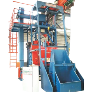 Batch (rubber belt) shot blasting machine with loading bucket 