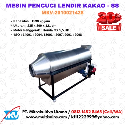 Dari Mesin Pencuci Lendir Kakao Stainless Steel MKV-2010021428 0