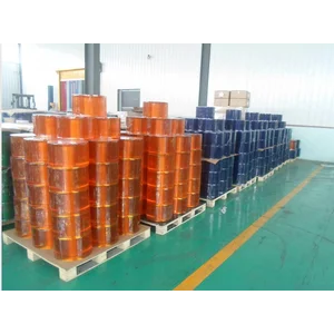 Tirai PVC / Plastik Curtain Blue Clear Dan Orange Tebal 2mm