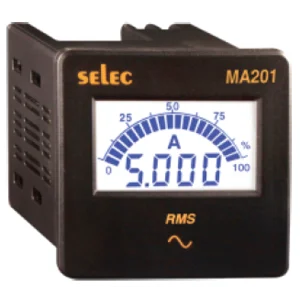 DIGITAL PANEL LCD AMPERE METER 1 PHASE 2 WIRE MA201 / MA301 SELEC