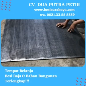 Plat Berlubang Besi 1mm 4x8 ft Lubang 10mm
