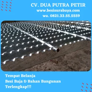 Plat Grating Galvanis 4.6 mm x 25 x 90 cm x 6 m (anti karat)