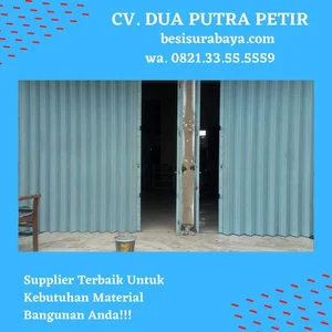 Pintu Besi Harmonika Plat Berdiri 5.0mmx25 Plat Silang 54.x21 Daun Roll 1.0