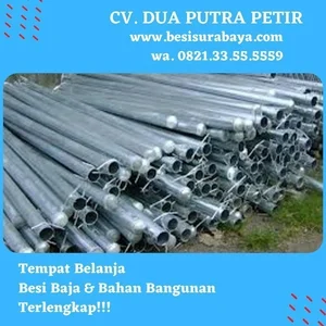 Tiang Besi Pagar BRC 1.5 Inch x 120cm/150 (Komplit Unclip dan Baut)