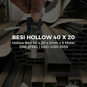 Besi Hollow Hitam 40 x 20 x 2mm x 6 Meter