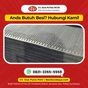 Menjual Besi Plat Berlubang / Plat Lubang Ukuran 2mm 4x8ft Lubang 6mm