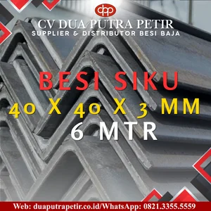 Besi Siku 4x4 Tebal 3 mm Panjang 6 Meter - Surabaya