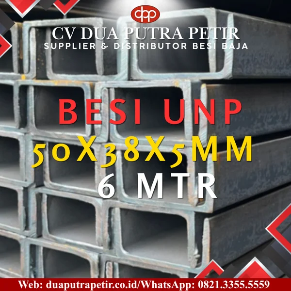 Besi UNP 50x38x5 mm Panjang 6 Meter - Surabaya