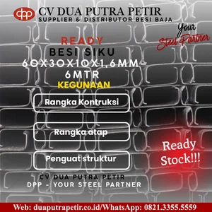 Besi Kanal CNP 60 x 30 x 10 x 1.6 mm Panjang 6 Meter - Surabaya
