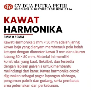 Kawat Harmonika 3 mm × 50 mm – Jaring Baja Galvanis Pagar Pengaman