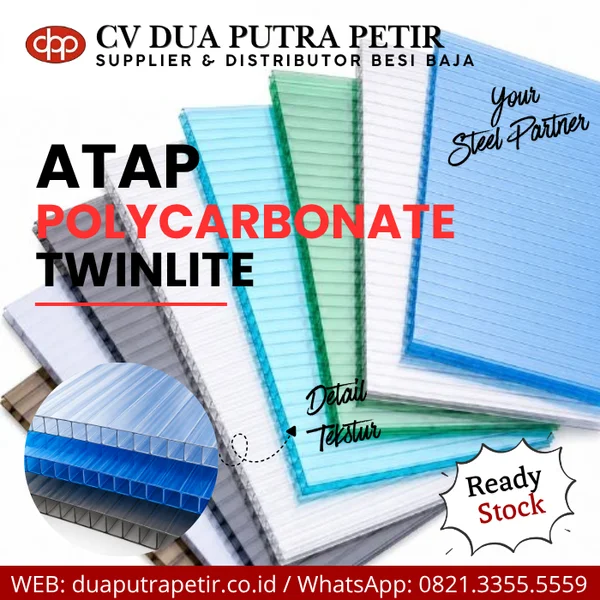 Atap Polycarbonate Twinlite 6 mm x 2.1 m x 11.8 m - Ready Surabaya