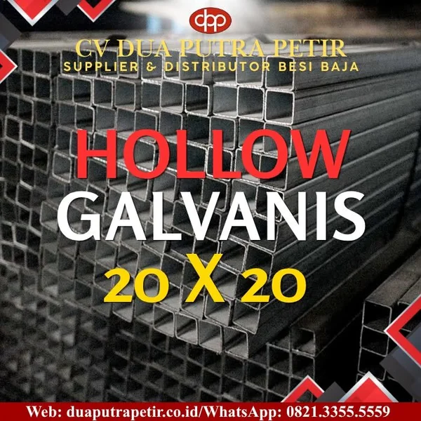 Besi Hollow Galvanis 20 × 20 mm – Profil Baja Modern untuk Kreasi dan Fabrikasi Surabaya   