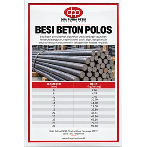 Besi Beton Polos Surabaya Panjang 12 Meter - Semua Diameter
