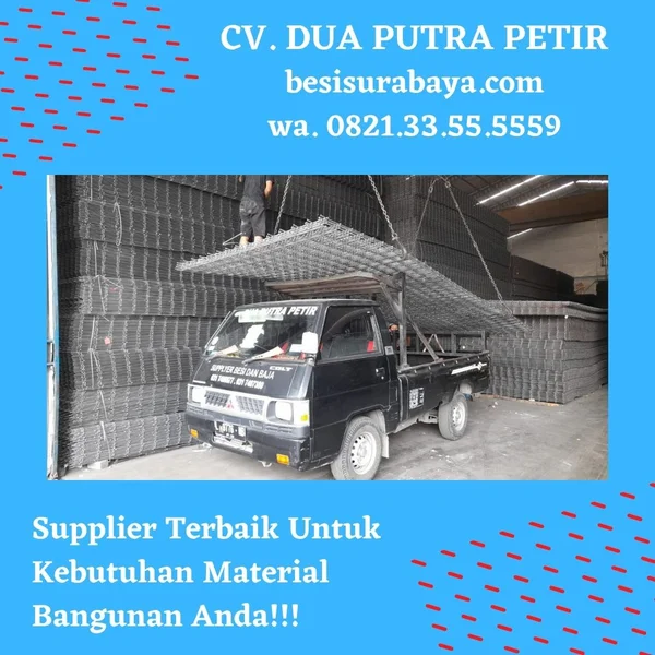 Besi Wiremesh Ulir M9 Ukuran 2.1 x 5.4 Meter untuk Konstruksi Beton